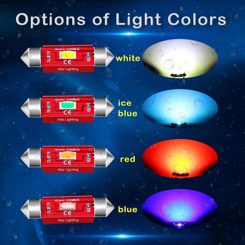 Alla Lighting Super Bright DE3022 DE3021 LED Bulbs, Red Dome, Map, Trunk, Step Courtesy Lights, 31mm 7065 3428 CAN-Bus Interior Festoon Lamps - Image 3